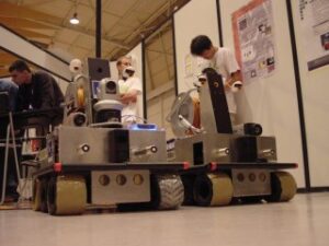 Two papa geese at RoboCup Rescue 2004 in Lisbon